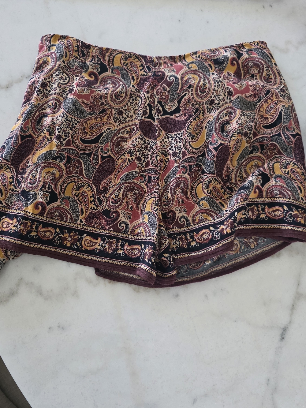 Zara Paisley Wrap Skirt in Burgundy, Mustard & Black - Picture 5 of 8